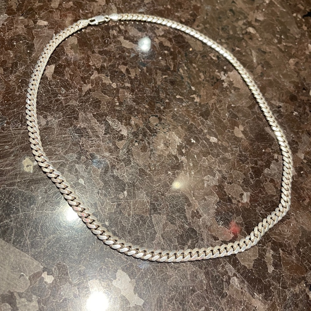 925 Sterling Silver 24" Cuban Link Chain - Made in Italy